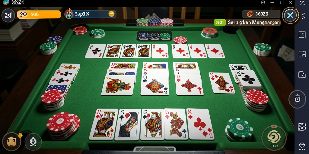 Tampilan gameplay seru dalam 369ZK saat bermain Gaple.