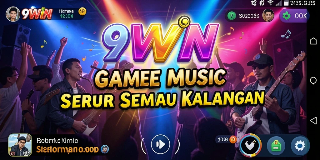 Screenshot gameplay 9WIN menampilkan keseruan saat menebak lagu.