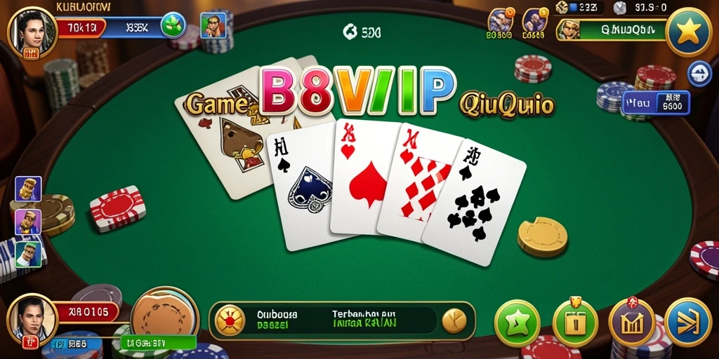 Screenshot gameplay B8VIP yang menunjukkan serunya permainan QiuQiu.
