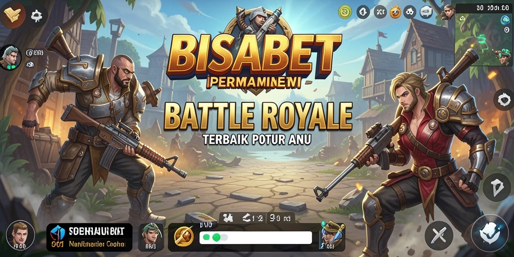 Tangkapan layar utama game BISABET menunjukkan aksi menegangkan Battle Royale.