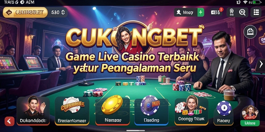 Tampilan seru gameplay Live Casino CUKONGBET dengan dealer langsung.
