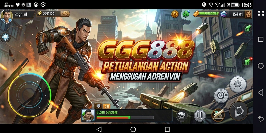 Screenshot GGG888 menampilkan aksi seru dalam pertempuran.