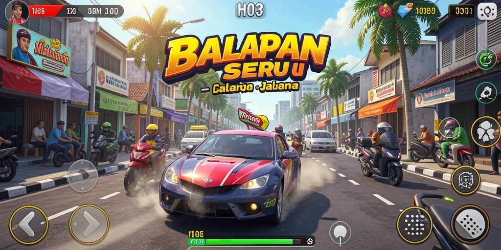 Tampilan gameplay race yang mendebarkan di H03.