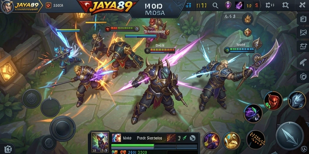 Screenshot utama JAYA89 menunjukkan aksi seru dalam pertarungan tim.