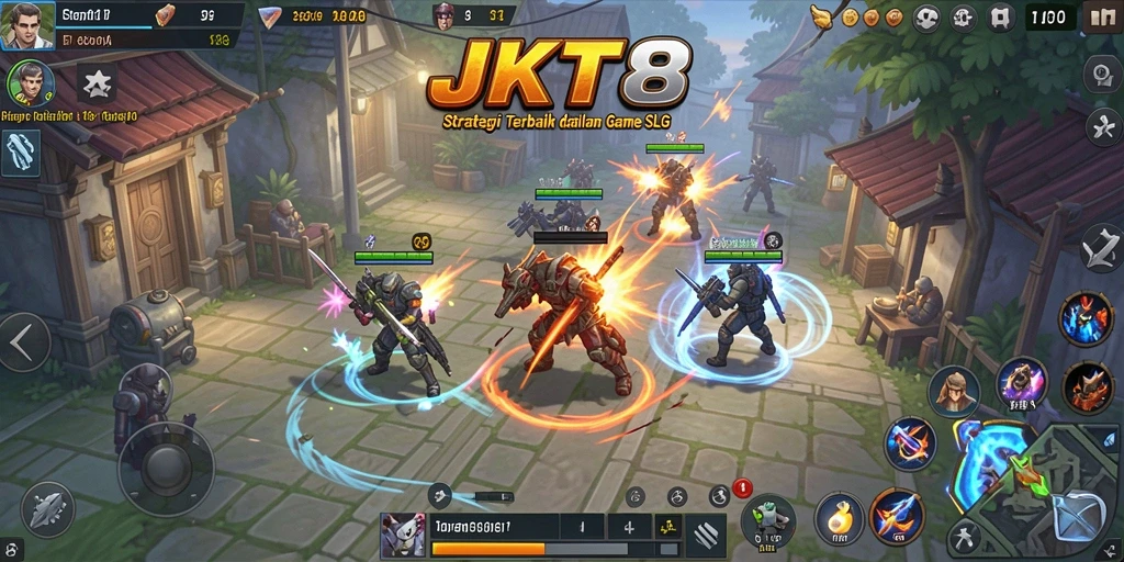 Tampilan gameplay JKT8 yang mendebarkan dan strategis.