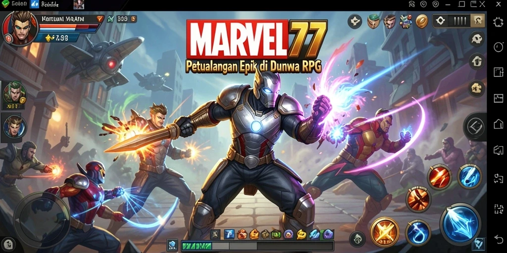 Tampilan aksi seru dalam gameplay MARVEL77 yang menakjubkan.