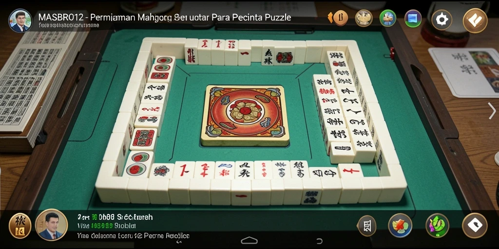 Tampilan gameplay yang menarik di MASBRO12 dengan desain Mahjong yang indah.