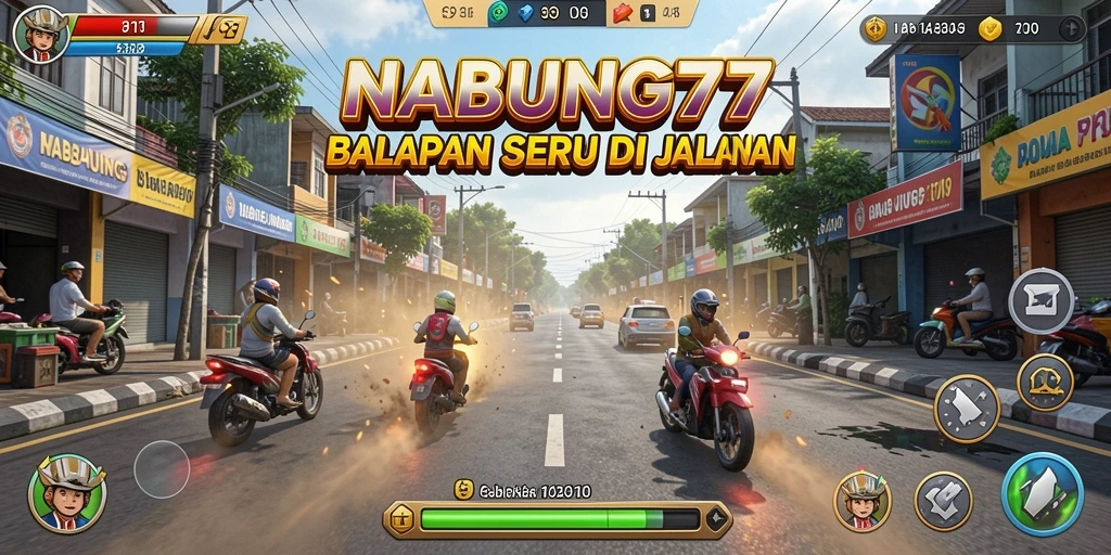Tampilan gameplay balapan yang mendebarkan di NABUNG77.