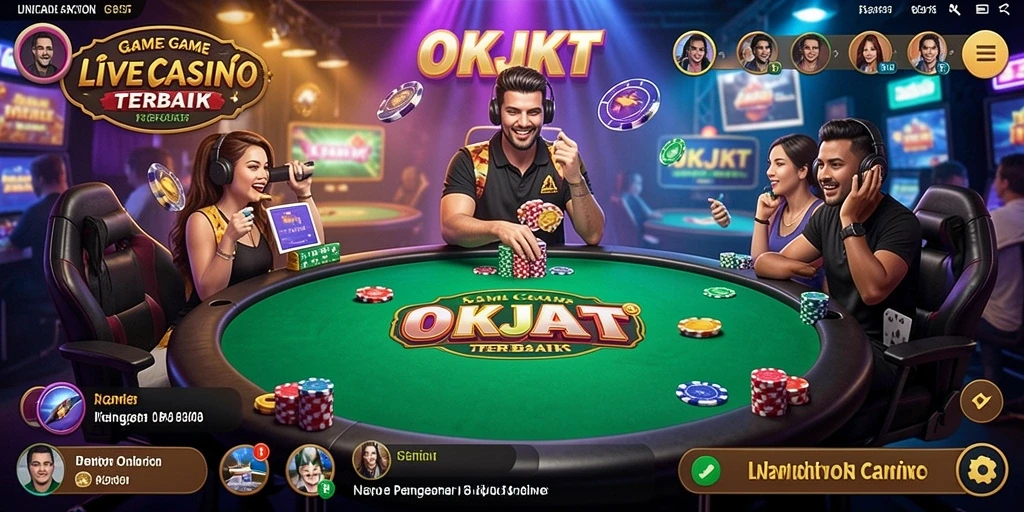 Tampilan menarik gameplay langsung di OKJKT dengan dealer profesional.
