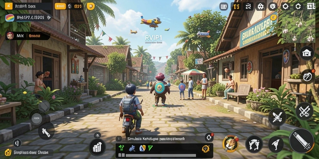 Tangkapan layar dari gameplay simulasi RVIP1 yang menarik.