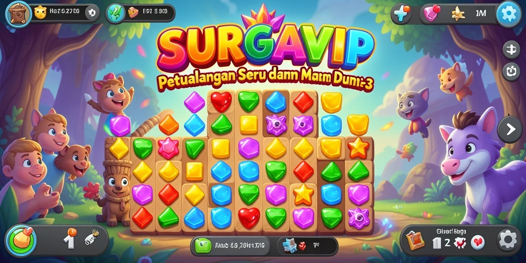 Gameplay menarik di SURGAVIP dengan kombinasi item Match-3.