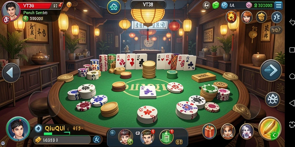 Tampilan gameplay QiuQiu yang seru dan penuh strategi.