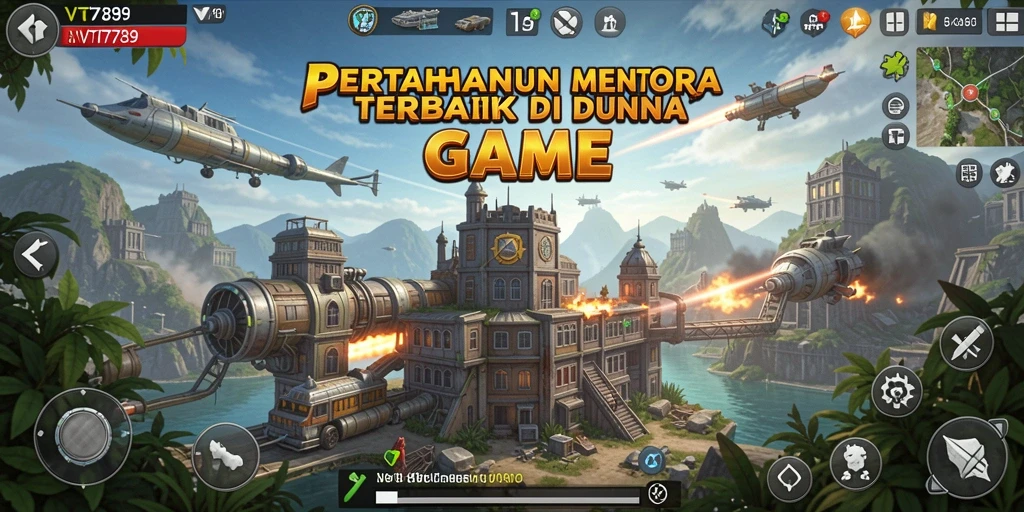 Tampilan gameplay yang intens dan menegangkan dari VT789 Tower Defense.