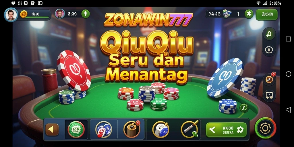 Tampilan gameplay seru dalam ZONAWIN777 saat bermain QiuQiu.